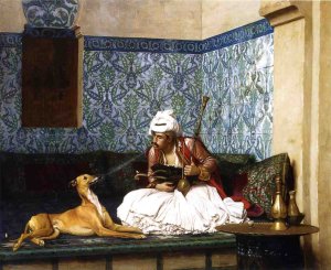 Arnaut Blowing Smoke in His Dog's Nose