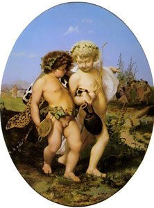 Drunken Bacchus and Cupid