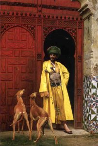 An Arab And His Dogs