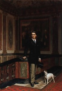 The Duc De La Rochefoucauld Doudeauville With His Terrier