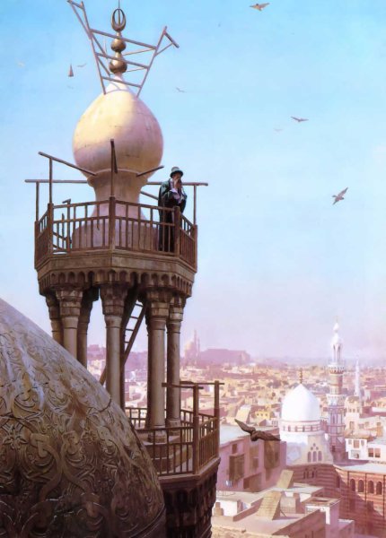 Un Muezzin Appelant du Haut du Minaret les Fidèles à la Prière (A Muezzin Calling from the Top of a Minaret the Faithful to Prayer)